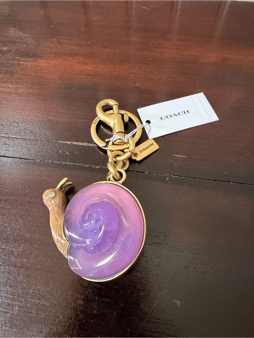 COACH Purple Gradient Snail Bag Charm Keychain